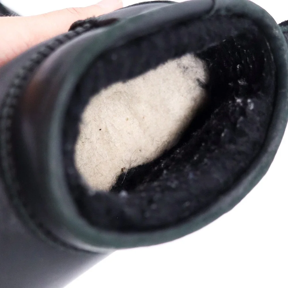 UGG Classic Ultra Mini Leather‎ Boot Womens Size 6 Black 1117534 Ankle Booties